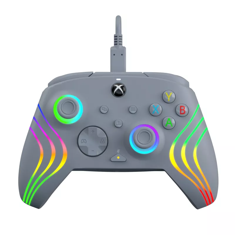 PDP Afterglow Wave pelēka USB Gamepad analogais/digitālais dators, Xbox One, Xbox Series S, Xbox Series X