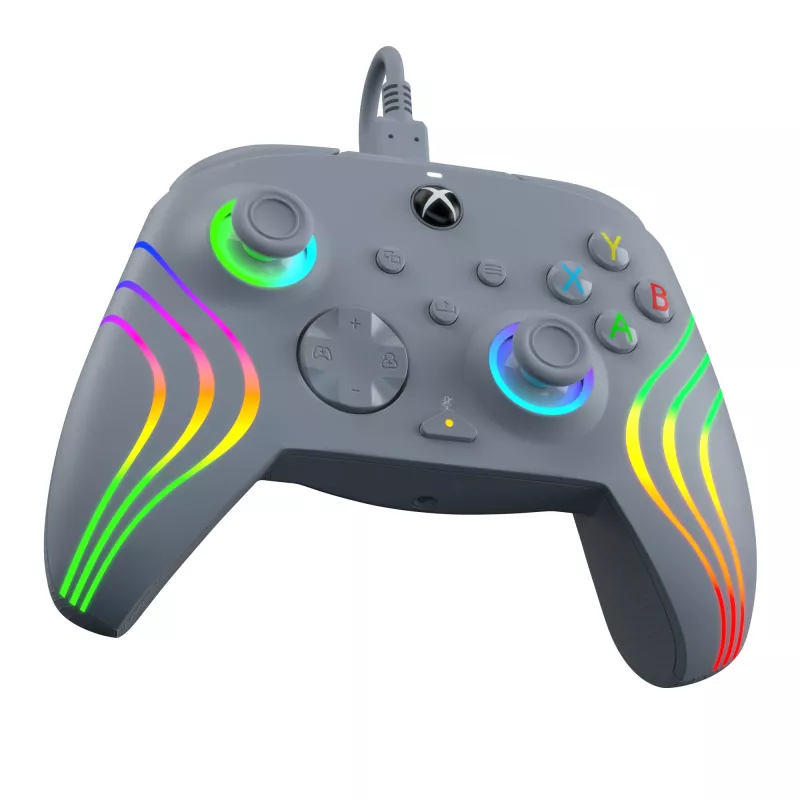 PDP Afterglow Wave pelēka USB Gamepad analogais/digitālais dators, Xbox One, Xbox Series S, Xbox Series X