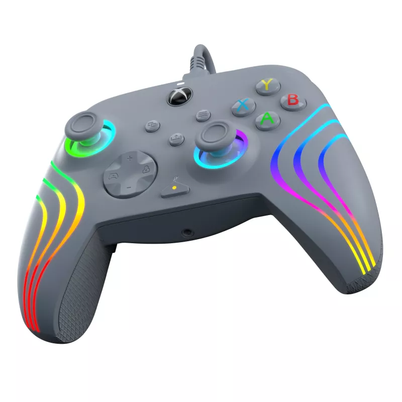 PDP Afterglow Wave pelēka USB Gamepad analogais/digitālais dators, Xbox One, Xbox Series S, Xbox Series X