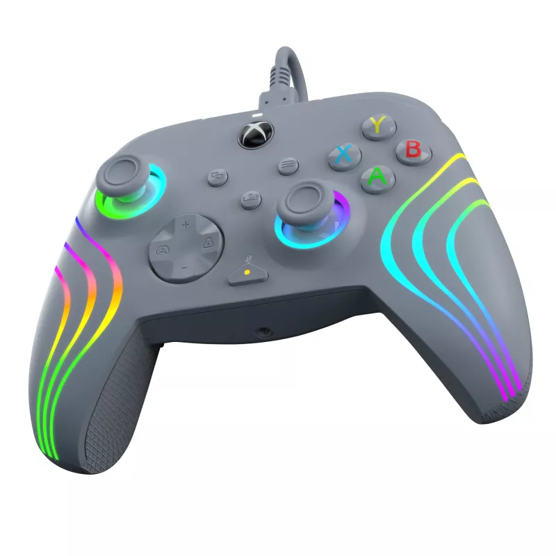 PDP Afterglow Wave pelēka USB Gamepad analogais/digitālais dators, Xbox One, Xbox Series S, Xbox Series X