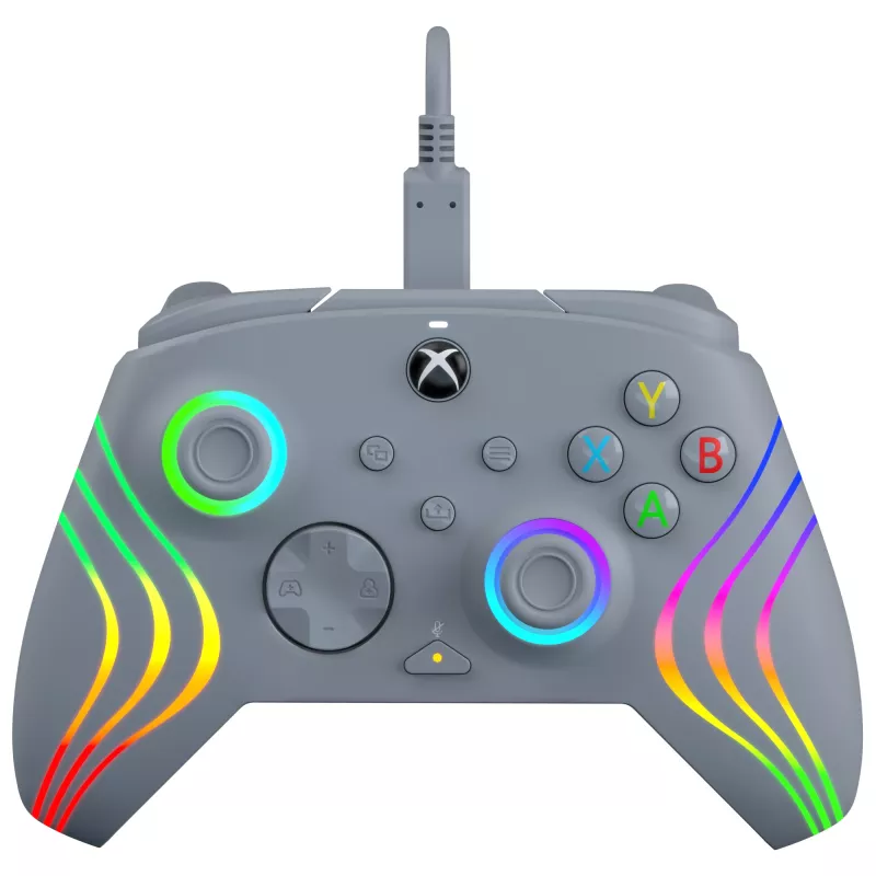 PDP Afterglow Wave pelēka USB Gamepad analogais/digitālais dators, Xbox One, Xbox Series S, Xbox Series X