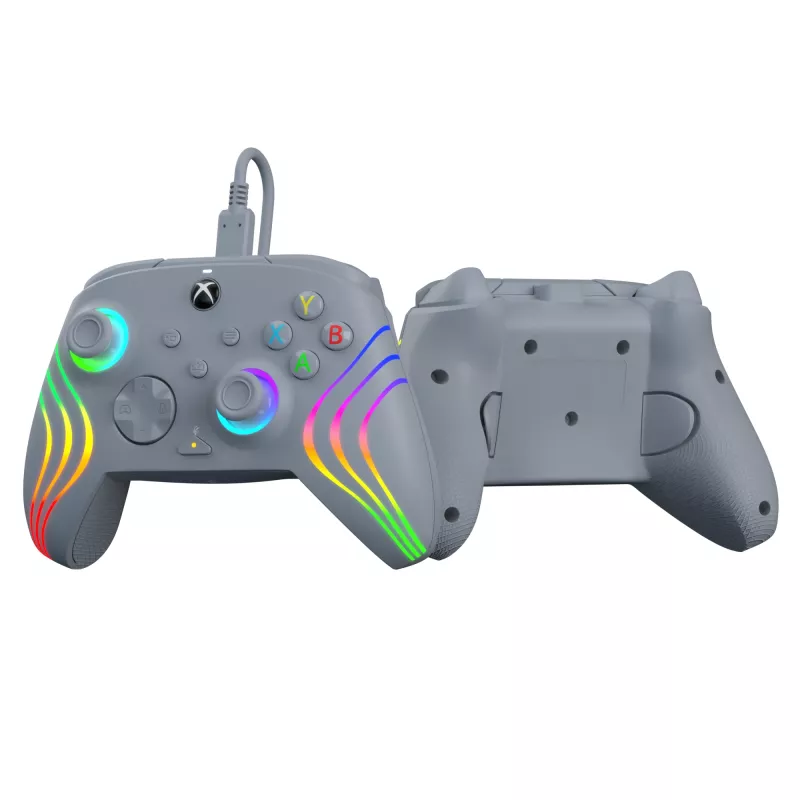 PDP Afterglow Wave pelēka USB Gamepad analogais/digitālais dators, Xbox One, Xbox Series S, Xbox Series X