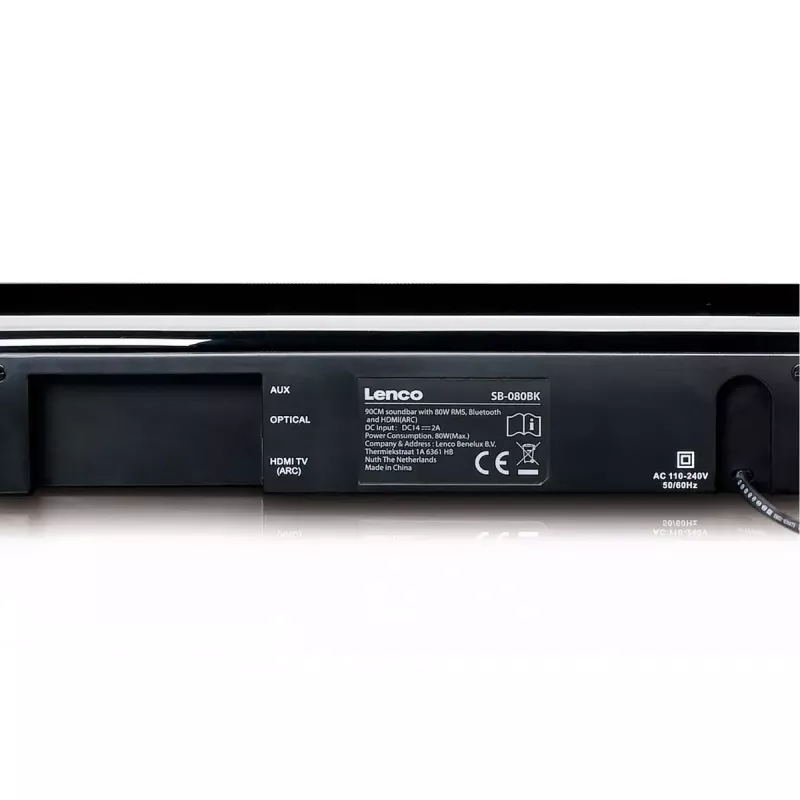 Skaļruņu skaņas josla Lenco SB-080BK Melna 2.1 kanāli 80 W
