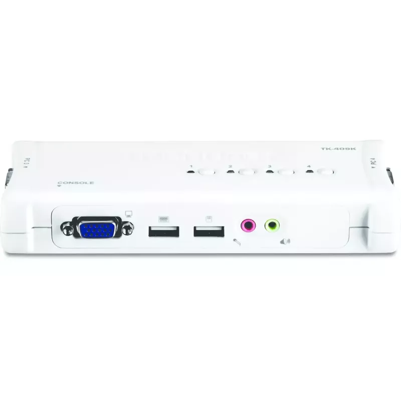 KVM slēdzis Trendnet TK-409K USB VGA 2048x1536 1.6 m vadu zils