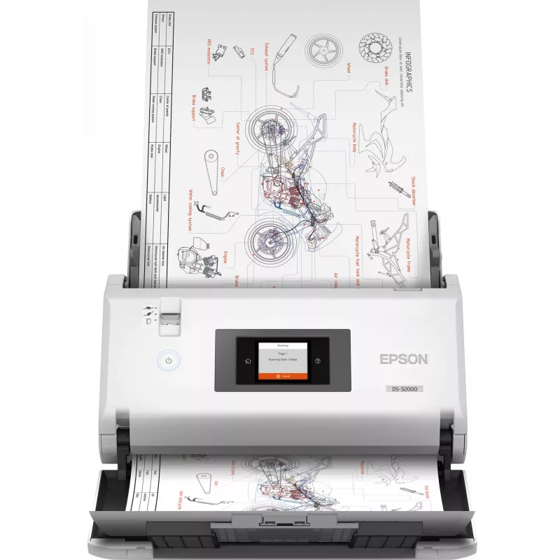 Epson WorkForce DS-32000 lapu padeves skeneris 600 x 600 DPI A3 balts