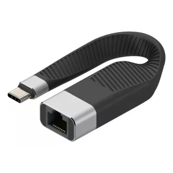 Techly ICOC USBC-RJ45 tīkla kabelis Melns 0.144 m