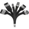 Techly ICOC USBC-RJ45 tīkla kabelis Melns 0.144 m