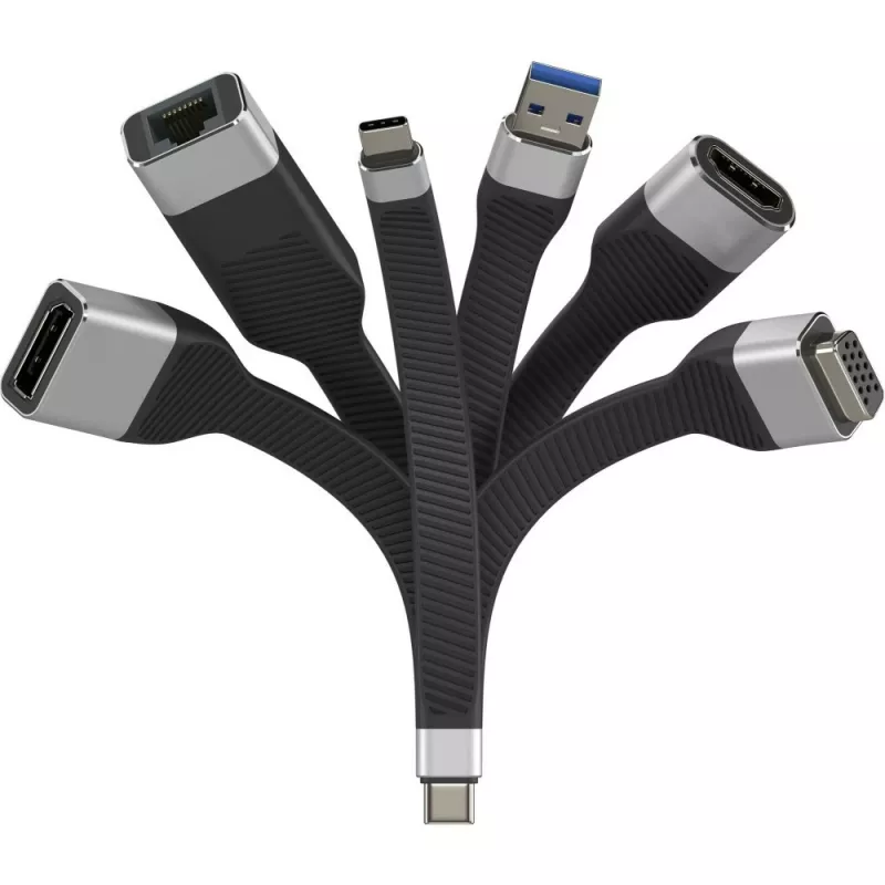 Techly ICOC USBC-RJ45 tīkla kabelis Melns 0.144 m