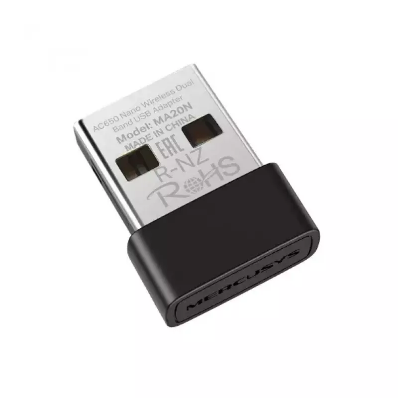 Bezvadu adapteris Mercusys MA20N USB Type-A Male Melns