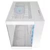 PC Midi Tower korpuss Cougar FV150 ARGB balts — ATX/Micro-ATX/Mini-ITX, 3x120mm priekšā, 1x120mm aizmugurē, 2x3.5 collu + 2x2.5 collu nodalījumi, USB 3.2 Gen1