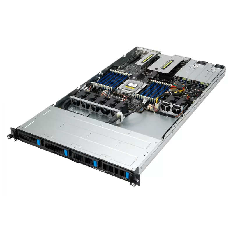 ASUS RS500A-E12-RS4U Socket SP5 Rack (1U) Melns, Sudrabs