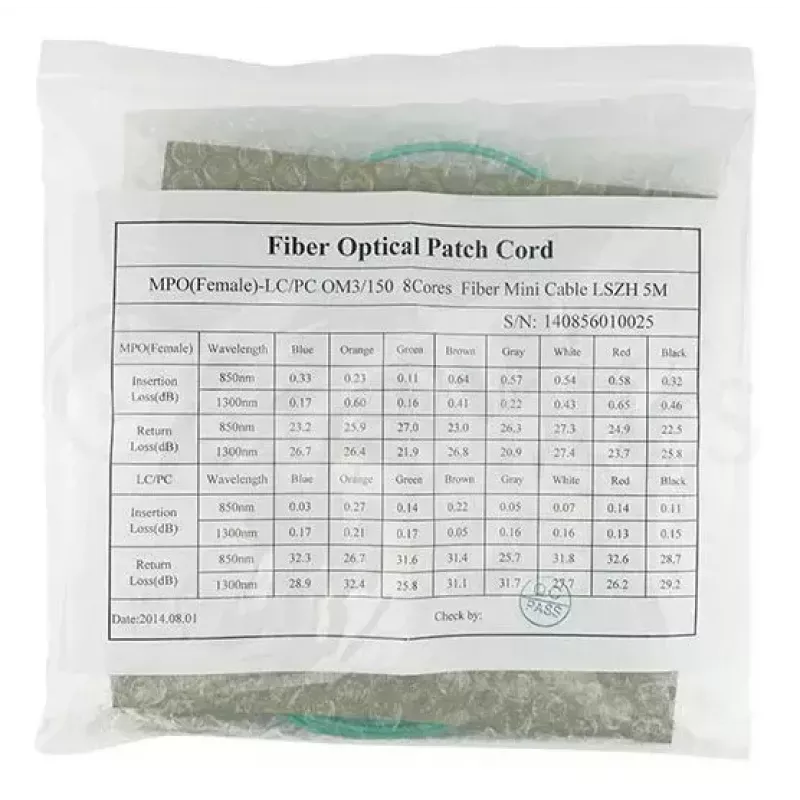 Optiskās šķiedras kabelis BlueOptics MC6709309-010-BO 10 m OM3 MPO uz 4×LC (50 µm) akvamarīns