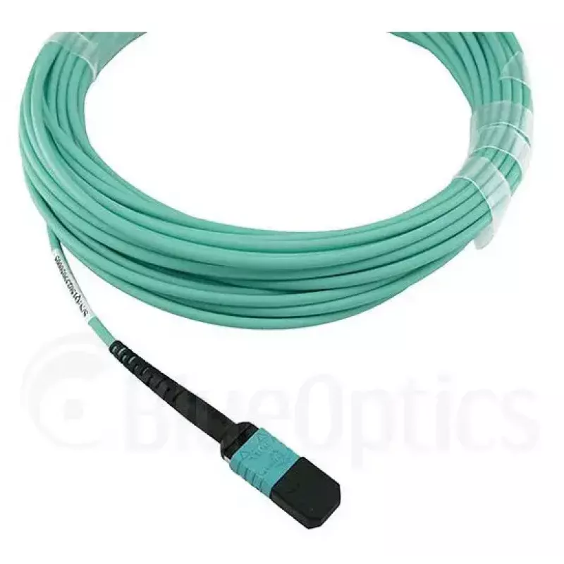 Optiskās šķiedras kabelis BlueOptics MC6709309-010-BO 10 m OM3 MPO uz 4×LC (50 µm) akvamarīns
