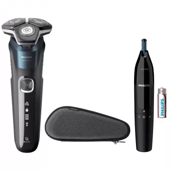 Philips SHAVER Series 5000 S5889/11 mitrā un sausā elektriskais skuveklis, rotējošs, SteelPrecision asmeņi