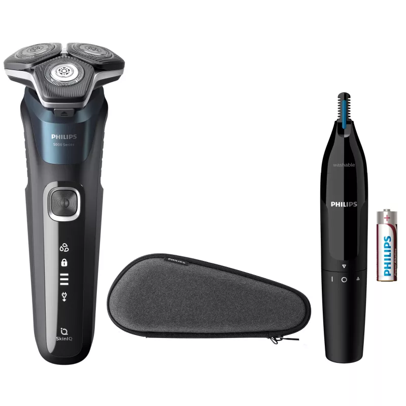Philips SHAVER Series 5000 S5889/11 mitrā un sausā elektriskais skuveklis, rotējošs, SteelPrecision asmeņi