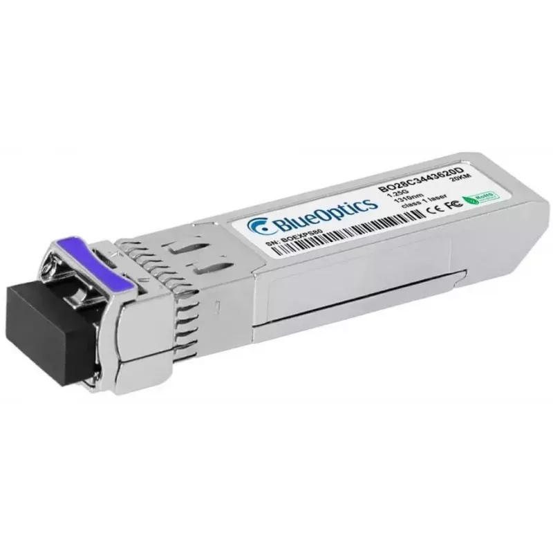 Tīkla raiduztvērēja modulis BlueOptics AT-SPBD20DUAL-14-BO — optiskās šķiedras SFP, cSFP saskarne, LC savienotājs, alumīnijs