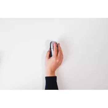BakkerElkhuizen Grip pele bezvadu, labā roka, vertikāls dizains, optiska, RF Bezvadu, 1600 DPI, melna, sudraba