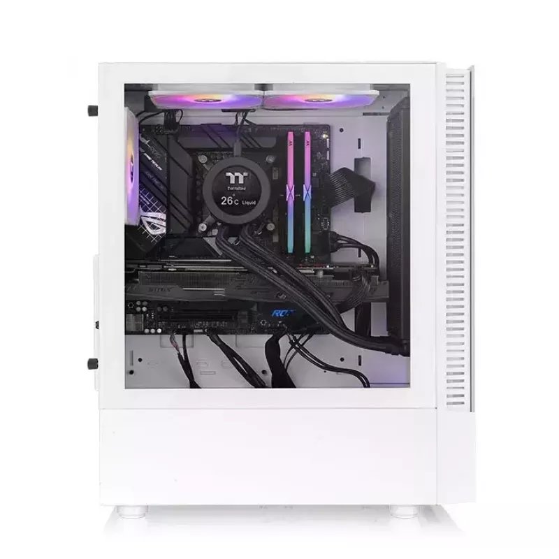 PC korpuss Thermaltake View 200 TG Snow ARGB Midi Tower balts