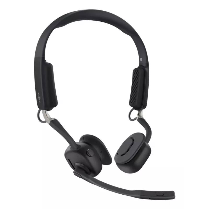 SHOKZ OpenMeet UC bezvadu Bluetooth kaulu vadītspējas videokonferenču austiņas ar USB-C adapteri