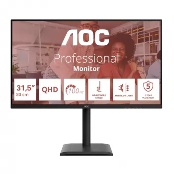 AOC E4 Q32E4U datora monitors 80 cm (31.5 collas) 2560 x 1440 pikseļi Quad HD LED melns