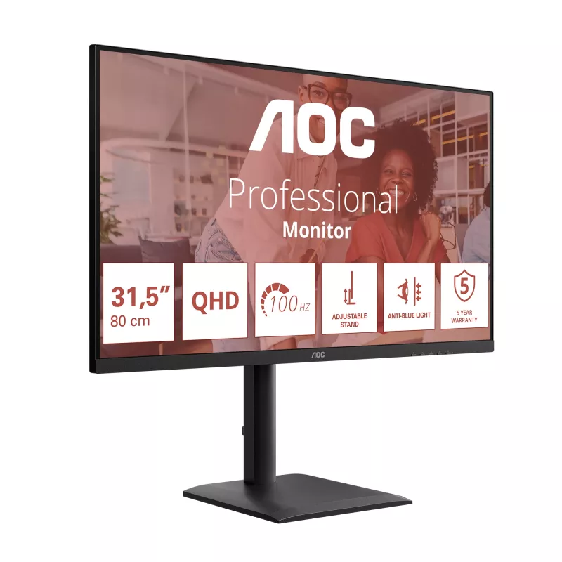 AOC E4 Q32E4U datora monitors 80 cm (31.5 collas) 2560 x 1440 pikseļi Quad HD LED melns
