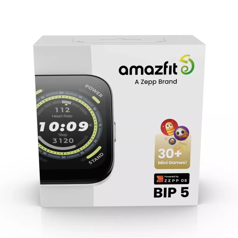 Amazfit Bip 5 4,85 cm (1,91 collas) TFT 45,9 mm Digitāls 320 x 380 pikseļi Skārienekrāns Balts GPS (satelīts)