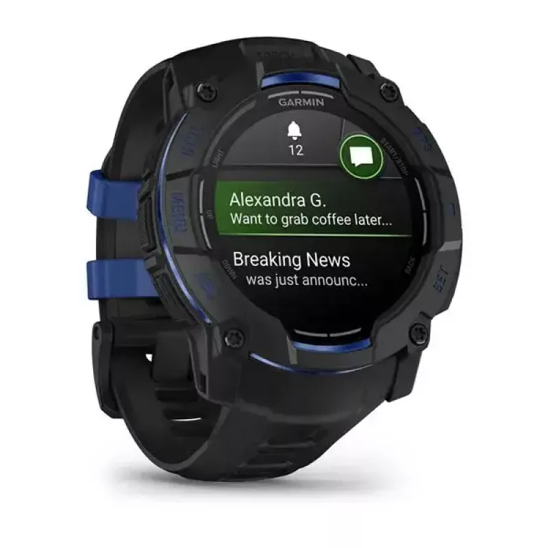 Viedpulkstenis GARMIN Instinct 3 45 mm, 1,3 collu AMOLED, 416×416, GPS, alumīnija/GFRP korpuss, silikona siksniņa