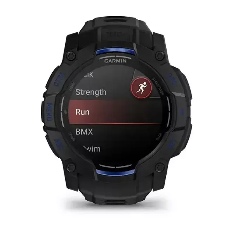 Viedpulkstenis GARMIN Instinct 3 45 mm, 1,3 collu AMOLED, 416×416, GPS, alumīnija/GFRP korpuss, silikona siksniņa