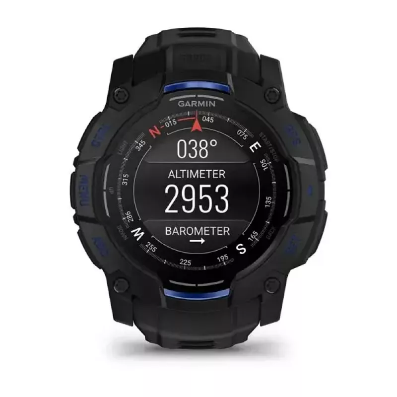 Viedpulkstenis GARMIN Instinct 3 45 mm, 1,3 collu AMOLED, 416×416, GPS, alumīnija/GFRP korpuss, silikona siksniņa
