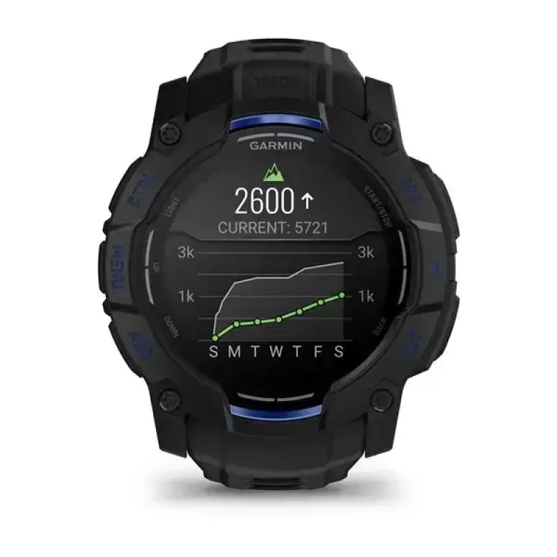 Viedpulkstenis GARMIN Instinct 3 45 mm, 1,3 collu AMOLED, 416×416, GPS, alumīnija/GFRP korpuss, silikona siksniņa