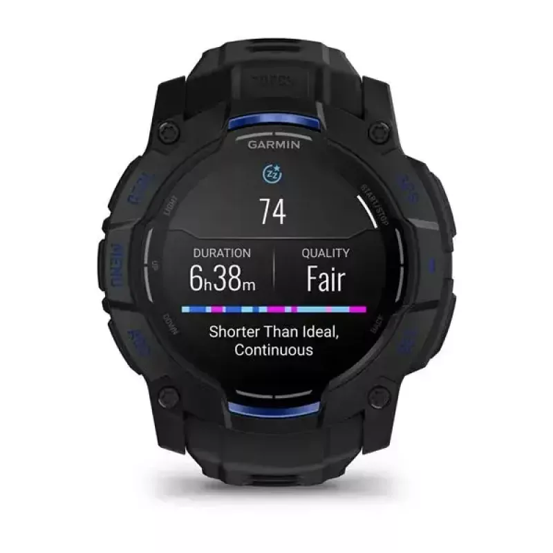 Viedpulkstenis GARMIN Instinct 3 45 mm, 1,3 collu AMOLED, 416×416, GPS, alumīnija/GFRP korpuss, silikona siksniņa