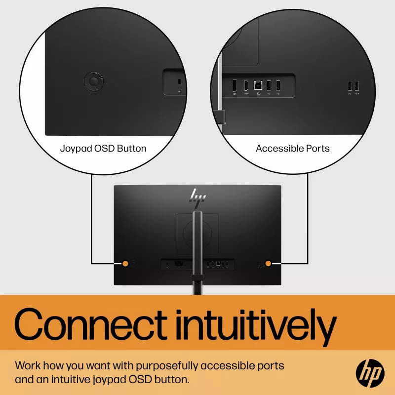 HP E24 G5 FHD PVC Free monitors, 60,5 cm (23,8 collas), 1920 x 1080 pikseļi, Full HD, LCD, 5 ms, Melns, Sudrabs