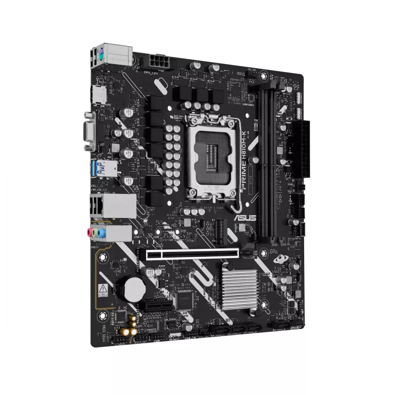 Mātesplate ASUS PRIME H810M-K — Intel H810, LGA 1851 (Socket V1), micro ATX, DDR5, līdz 128 GB, M.2 & SATA III, Gigabit Ethernet