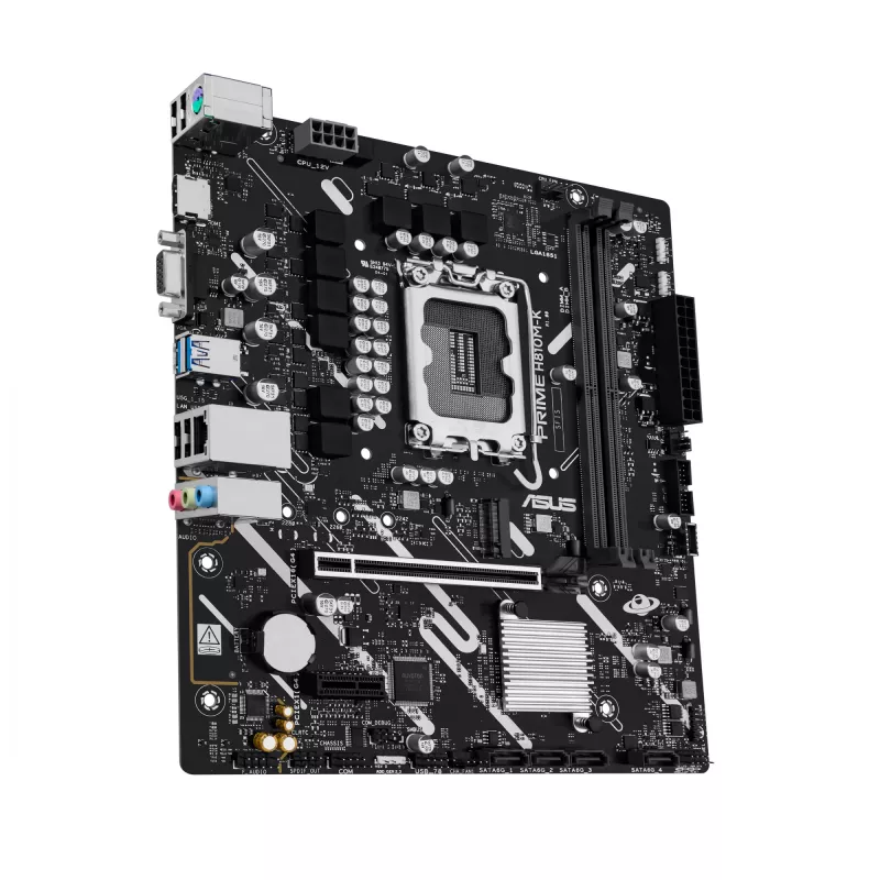 Mātesplate ASUS PRIME H810M-K — Intel H810, LGA 1851 (Socket V1), micro ATX, DDR5, līdz 128 GB, M.2 & SATA III, Gigabit Ethernet