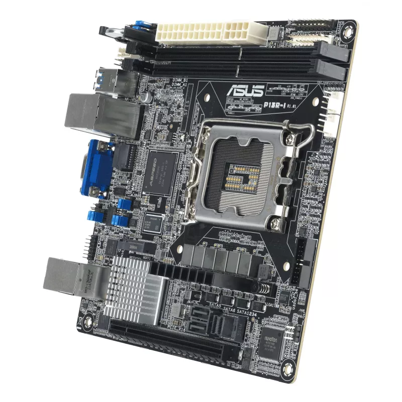 Mātesplate ASUS P13R-I Mini ITX, Intel C262 mikroshēmojums, LGA 1700, DDR5, 2x DIMM, 64 GB, 6x SATA III, 3x RJ-45