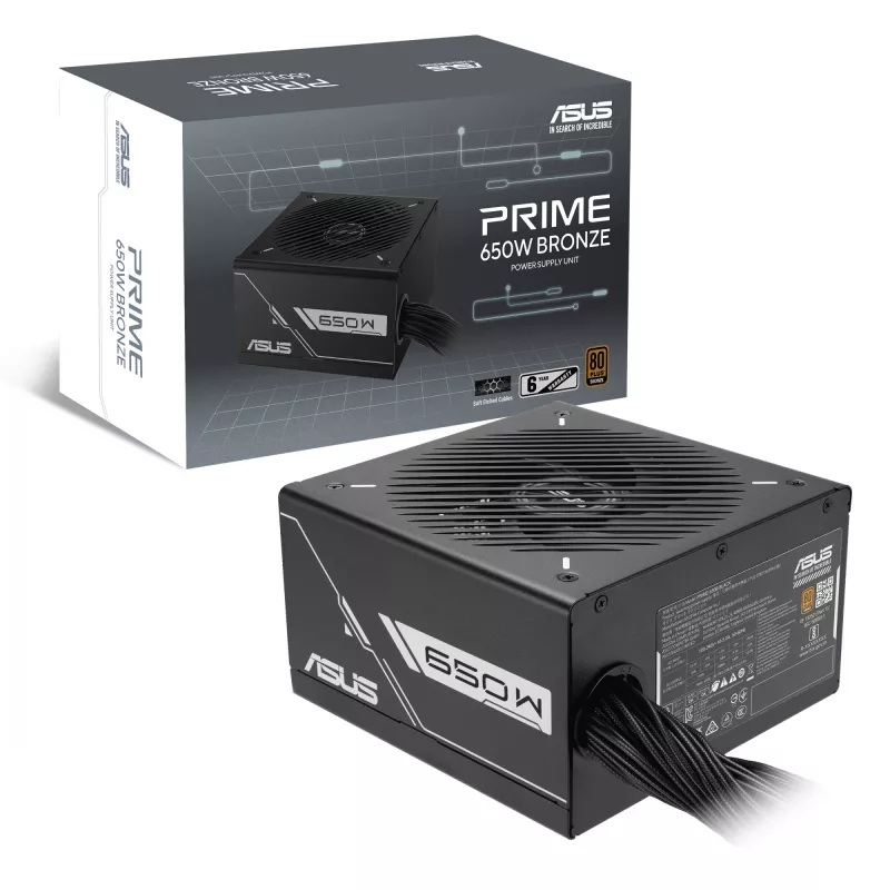Barošanas bloks ASUS Prime 650W ATX 20+4 pin, 80 PLUS Bronze, melns, 13,5 cm ventilators
