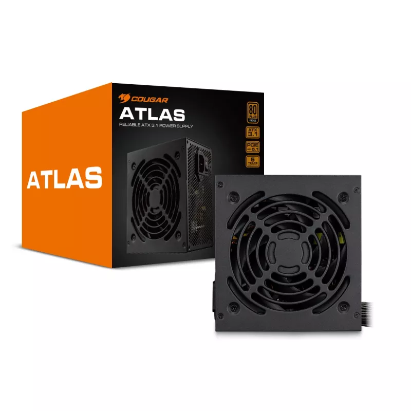Barošanas bloks Cougar ATLAS 650W ATX3.1 80 PLUS Bronze, 24-pin ATX, 120 mm ventilators, melns