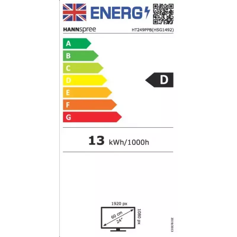 Hannspree HT249PPB datora monitors 60,5 cm (23,8 collas) 1920 x 1080 pikseļi Full HD LED skārienjūtīgs Melns
