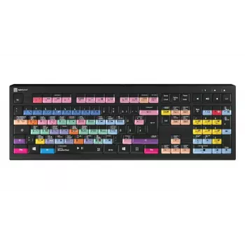 Tastatūra LogicKeyboard LKB-PSO3-A2PC-DE — Pilna izmēra USB QWERTZ vācu, 108 taustiņi, LED fona apgaismojums, 1,8 m kabelis