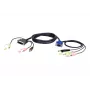 ATEN 2L-7DX2U video kabeļa adapteris 1,8 m VGA (D-Sub) + 3,5 mm + USB Type-A DVI-I + 3,5 mm + USB Type-B melns, zaļš, rozā