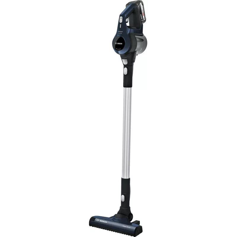 Bosch Serie 6 BBS611PCK putekļsūcējs ar kātu/elektriskā slota 2-in-1 putekļsūcējs ar kātu Baterija Sausā tīrīšana Higiēnas filtrs Bez maisiņa Zils 2,5 Ah
