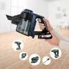 Bosch Serie 6 BBS611PCK putekļsūcējs ar kātu/elektriskā slota 2-in-1 putekļsūcējs ar kātu Baterija Sausā tīrīšana Higiēnas filtrs Bez maisiņa Zils 2,5 Ah