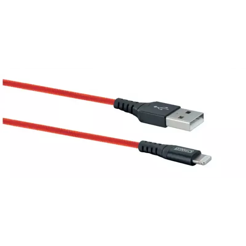 Mobilā tālruņa USB A uz Lightning kabelis SCHWAIGER LPRO410 501, USB 2.0, 1,2 m, sarkans