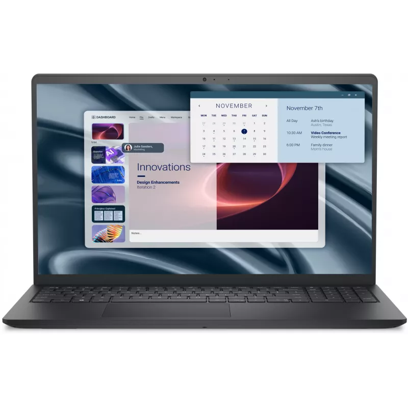DELL Pro 15 Essential PV15255 AMD Ryzen™ 3 7320U klēpjdators 39,6 cm (15,6 collas) Full HD 8 GB LPDDR5-SDRAM 512 GB SSD Wi-Fi 5 (802.11ac) Windows 11 Pro vācu melns
