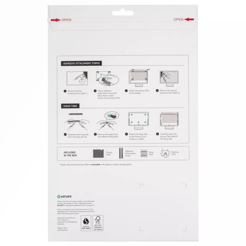 Privātuma filtrs eSTUFF GLBE14318182 displejiem