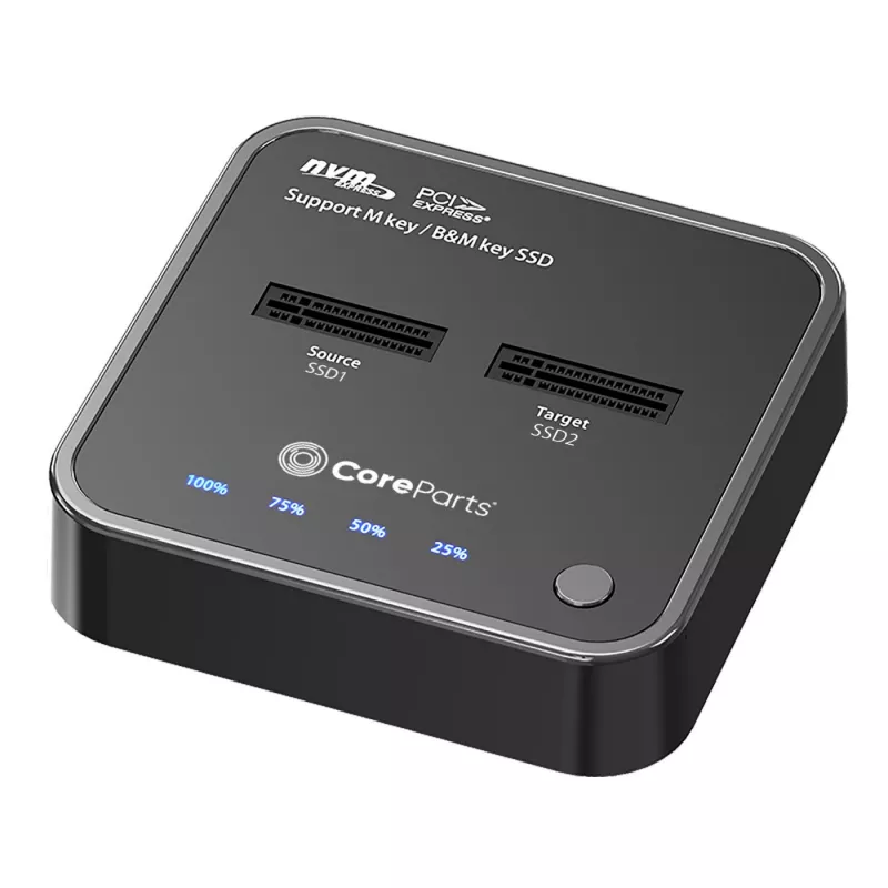 CoreParts MS-CLONER-NVME atmiņas diska dokstacija USB 3.2 Gen 2 (3.1 Gen 2) Type-C melna
