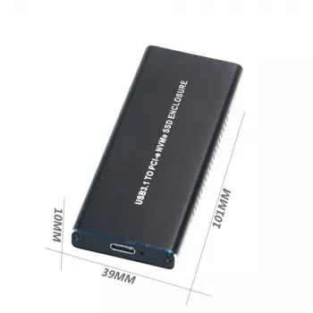 CoreParts MSUB8001 glabāšanas diska korpuss SSD korpuss Melns M.2