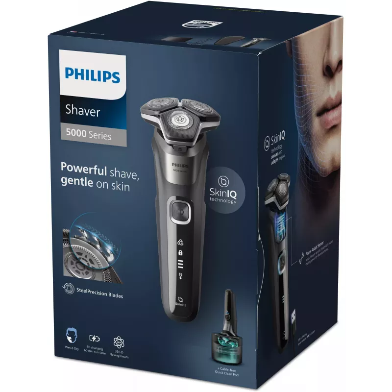 Elektriskais skuveklis Philips SHAVER Series 5000 S5887/50 mitrai un sausai skūšanai ar SteelPrecision asmeņiem