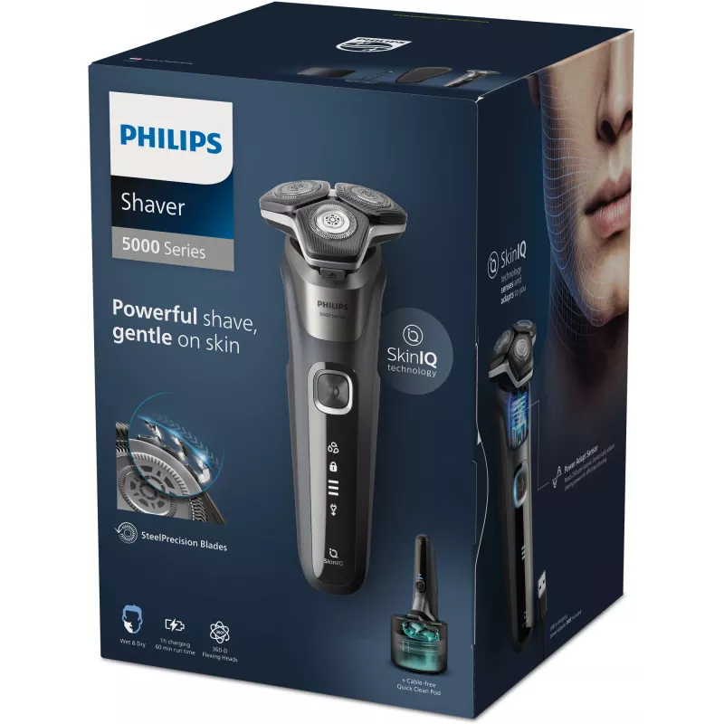 Elektriskais skuveklis Philips SHAVER Series 5000 S5887/50 mitrai un sausai skūšanai ar SteelPrecision asmeņiem