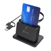 j5create JUR261 USB™ viedkaršu / CAC lasītāja statīvs, USB Type-A/USB Type-C, melns, 95 g